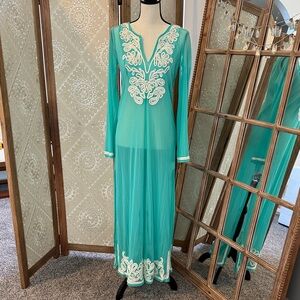 INC International Concepts Teal and White Swim Coverup